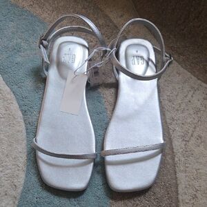 GAP Women's Shiny Silver Sandals
